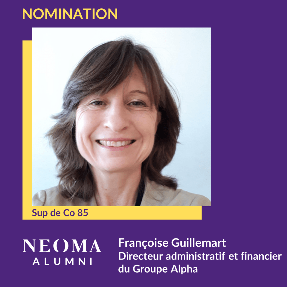 Françoise Guillemart est promue directeur administratif et financier Groupe du Groupe Alpha