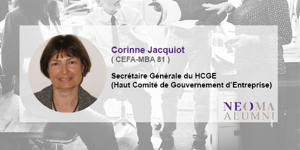 Corinne Jacquiot rejoint le Haut Comité de Gouvernement d'Entreprise (HCGE) en tant que secrétaire générale