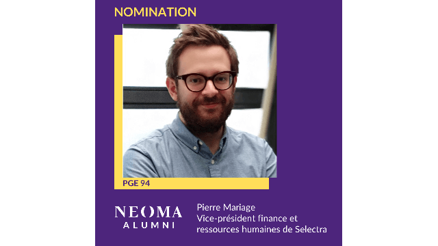 Pierre Mariage a été promu vice-président finance et ressources humaines de Selectra