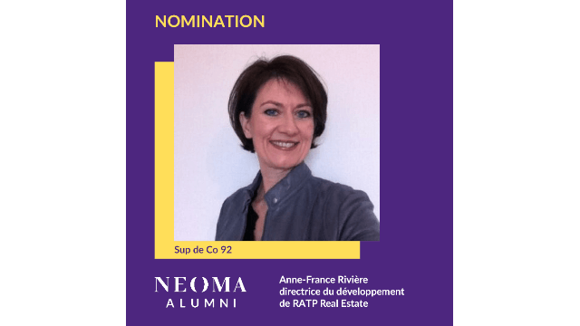 Anne-France Rivière a été promue directrice du développement de RATP Real Estate