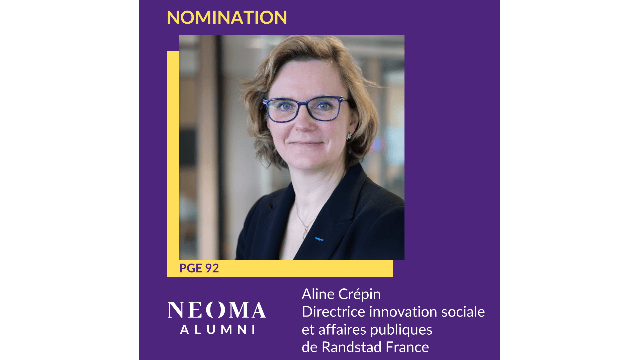 Aline Crépin est promue directrice innovation sociale et affaires publiques de Randstad France