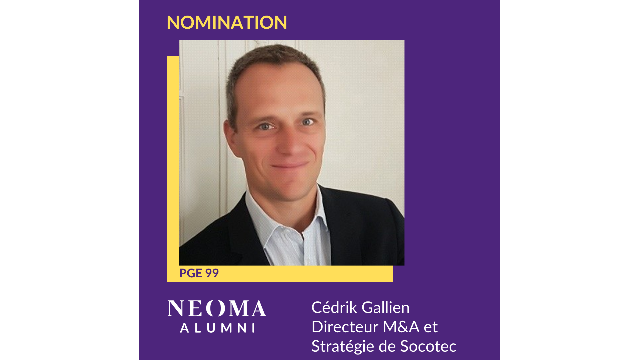 Cédrik Gallien est nommé directeur M&A et Stratégie Groupe de Socotec