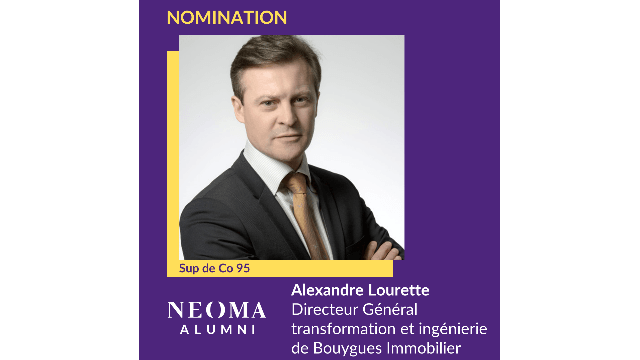Alexandre Lourette est promu directeur général transformation et ingénierie de Bouygues Immobilier