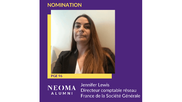 Jennifer Lewis a été promue directeur comptable Réseau France de la Société générale Assurances