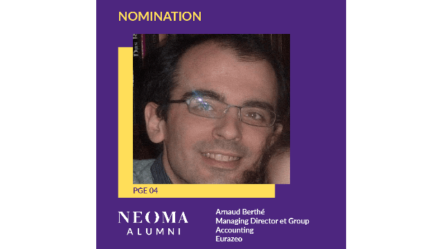 Arnaud Berthé  est nommé Managing Director et Group Accounting de Eurazeo 