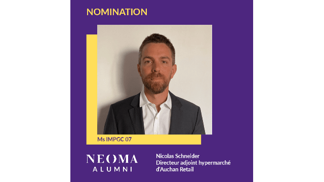 Nicolas Schneider est promu directeur adjoint hypermarché d'Auchan Retail