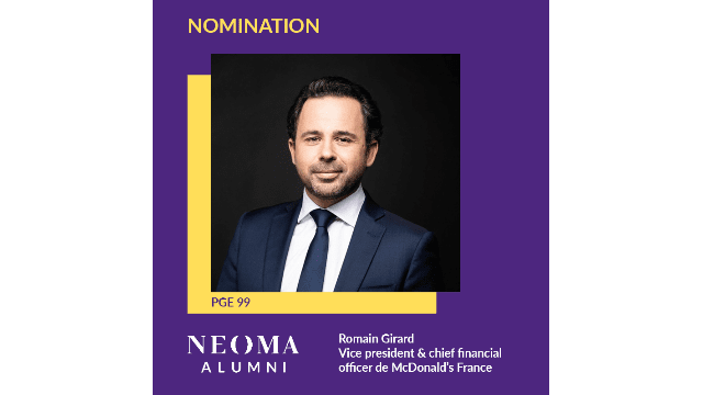 Romain Girard est promu vice president & chief financial officer de McDonald's France