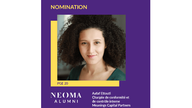 Aafaf Ettouti est nommée chargée de conformité et de contrôle interne de Meanings Capital Partners