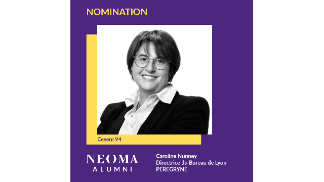 Caroline Nunney (Cesem 94) est promue DIrectrice du Bureau de Lyon de Peregryne