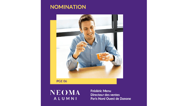 Frédéric Menu est promu directeur des ventes Paris Nord Ouest de Danone