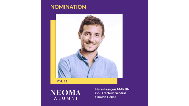 Henri-François MARTIN  est nommé Co-Directeur Général  de Climate House