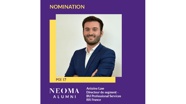Antoine Law (PGE 17) est promu directeur de segment - Business unit Professional Services d'ISS France