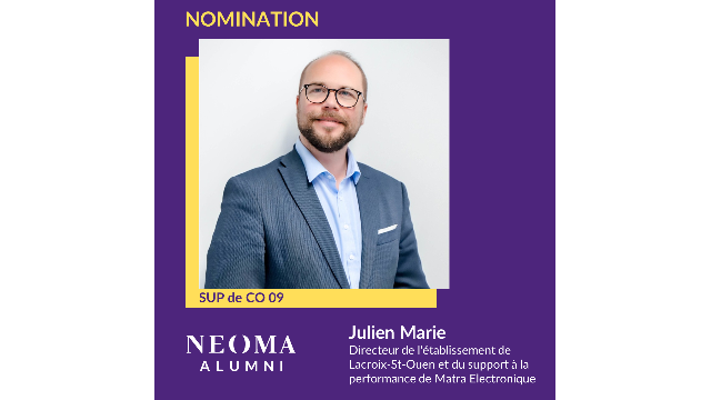 Julien Marie est promu directeur de l'établissement de Lacroix-Saint-Ouen et du support à la performance de Matra Electronique