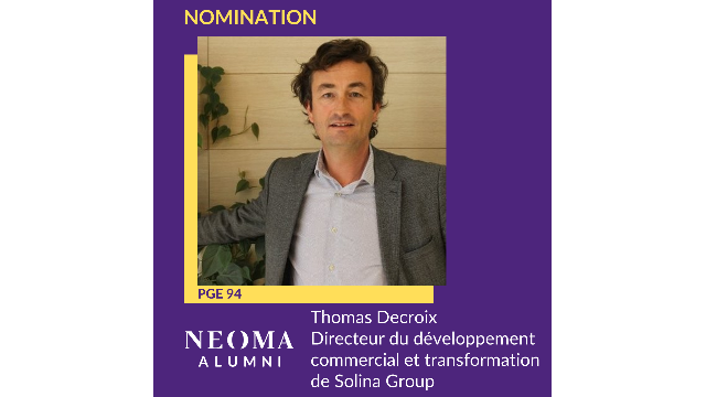 Thomas Decroix est nommé directeur du développement commercial et de la transformation de Solina Group