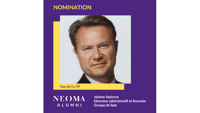 Jérôme Vanhove est promu directeur administratif et financier Groupe de Spie