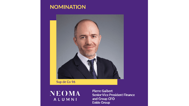 Pierre Guibert est promu senior Vice president Finance and Group Chief financial officer d'Exide Technologies