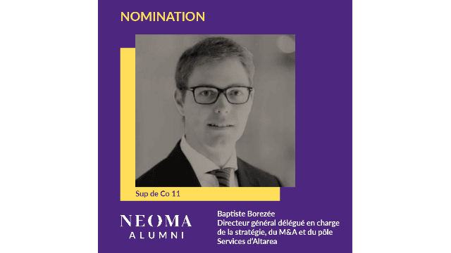 Baptiste Borezée est promu Directeur général délégué en charge de la stratégie, du M&A et du pôle Services d'Altarea