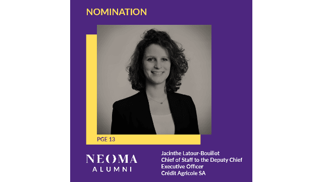 Jacinthe Latour-Bouillot est promue chief of Staff to the Deputy Chief executive officer chez Crédit Agricole SA