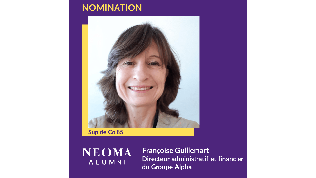 Françoise Guillemart est promue directeur administratif et financier Groupe du Groupe Alpha