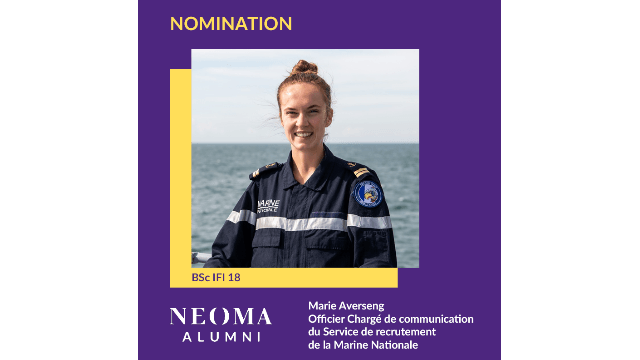 Marie Averseng est promue au poste d'Officier chargé de communication du Service de recrutement de la Marine Nationale