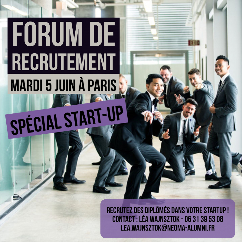 Participez à notre forum de recrutement spécial start-up le 5 juin prochain  ! 