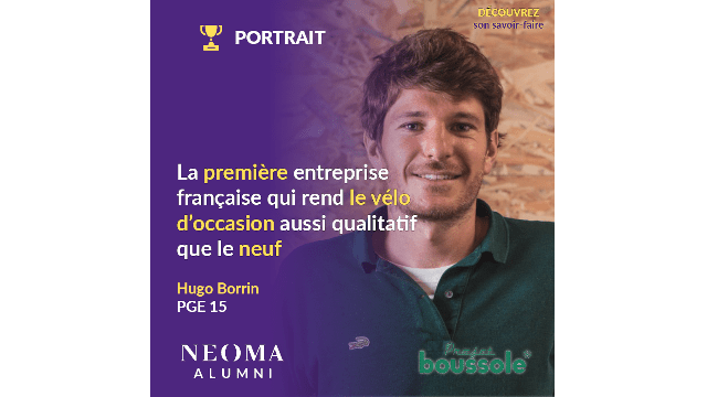 Hugo Borrin (PGE 15) lance Projet Boussole, première offre de vélos de qualité reconditionnés