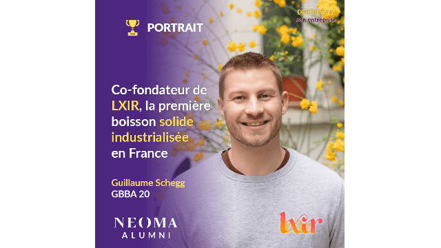 Guillaume Schegg (GBBA 20) co-fonde  LXIR, la première boisson solide industrialisée en France