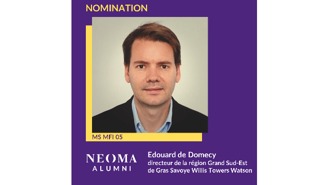 Edouard de Domecy est promu directeur de la région Grand Sud-Est de Gras Savoye Willis Towers Watson