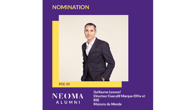 Guillaume Lesouef est nommé Directeur Executif Marque Offre et RSE  de Maisons du Monde