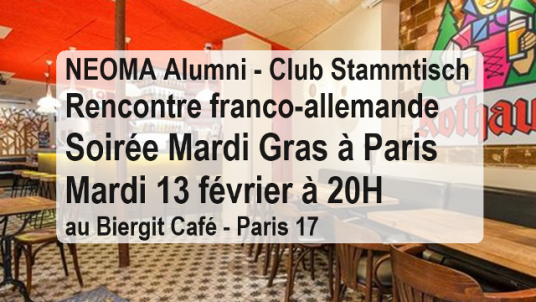 Stammtisch franco-allemand à Paris - Soirée Mardi Gras au Biergit Café