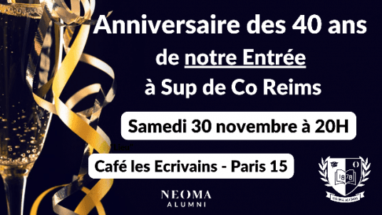 Promo 1987 - Anniversaire des  40  ans  de  notre entrée  en 1984  à Sup de Co Reims !