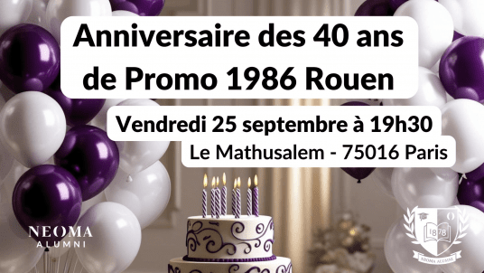 Anniversaire des 40 ans de la promo 1986 Master Grande Ecole Rouen 