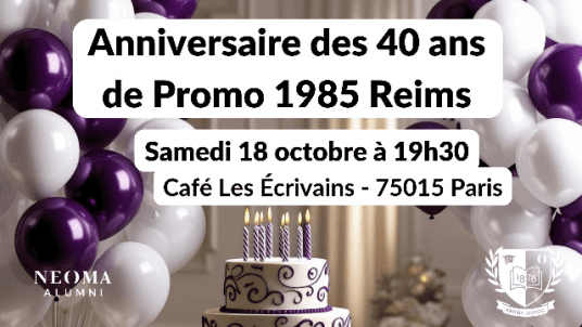 Anniversaire des 40 ans de la promo 1985 Sup de Co Reims 